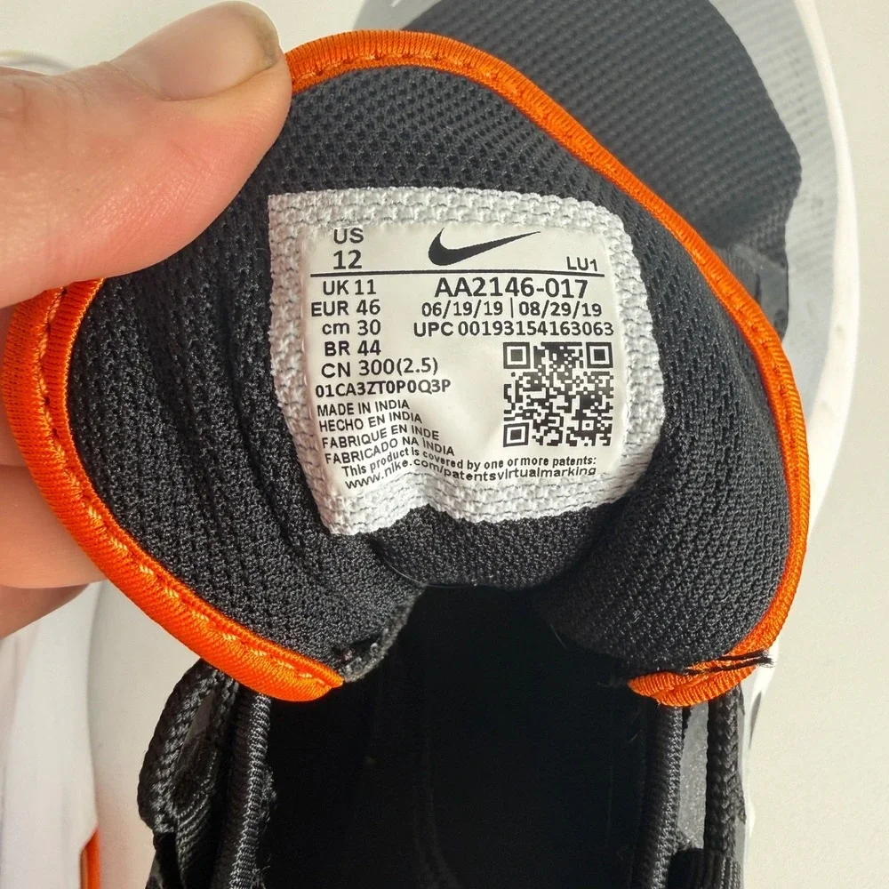 Nike Air Max Axis Black White Magma Orange Mens Size 12 - AA2146-017
